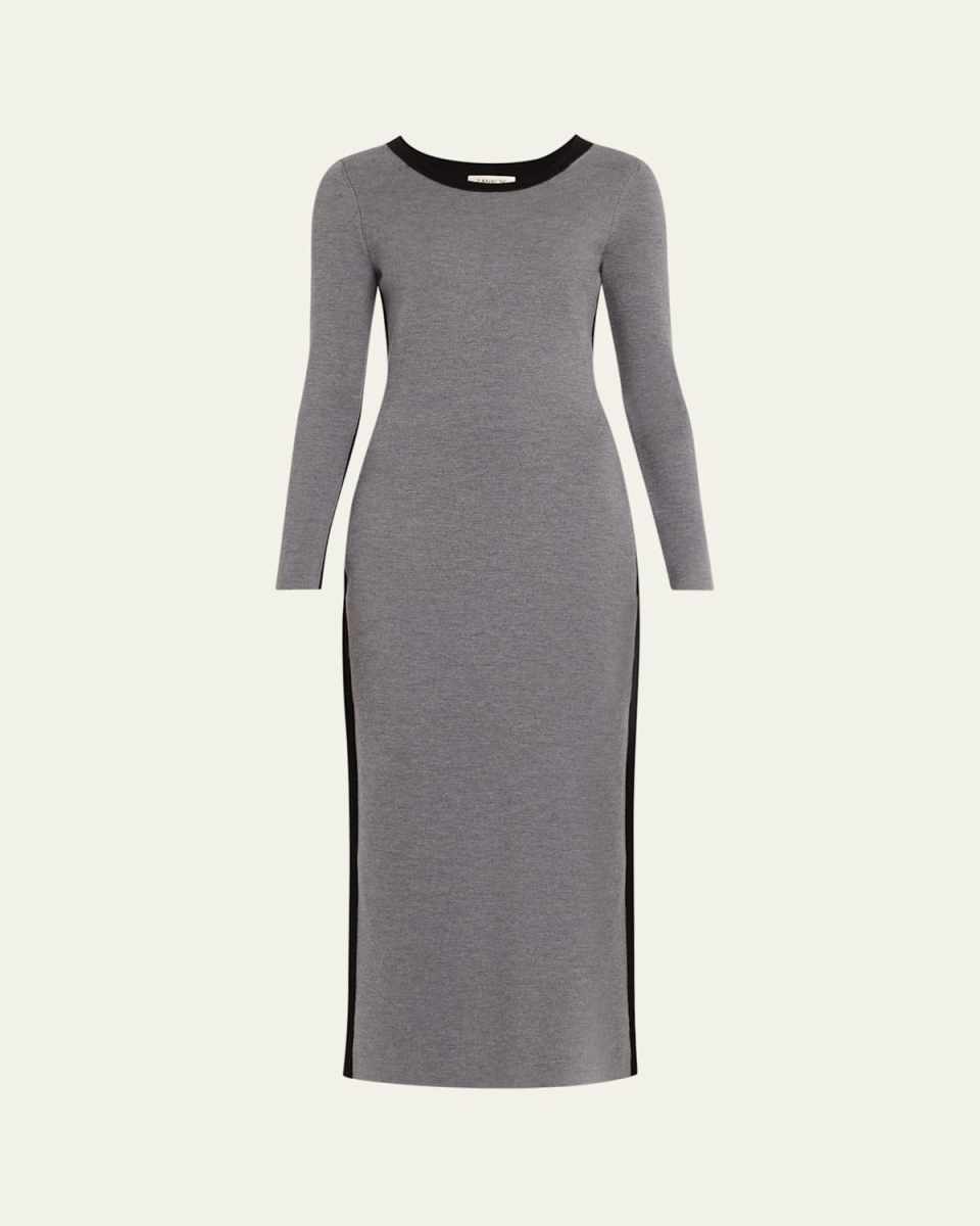 Angie Colorblock Long-Sleeve Ankle Dress